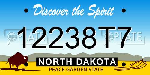 12238T7 North Dakota License Plate