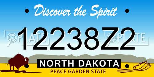 12238Z2 North Dakota License Plate
