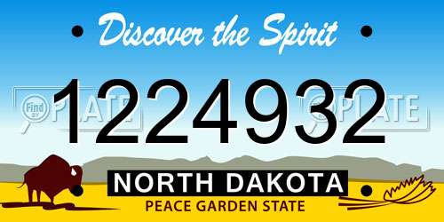 1224932 North Dakota License Plate