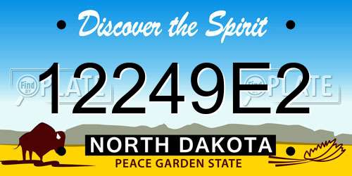 12249E2 North Dakota License Plate