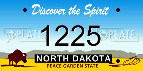 1225 North Dakota License Plate