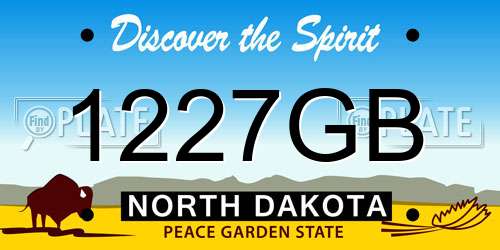 1227GB North Dakota License Plate