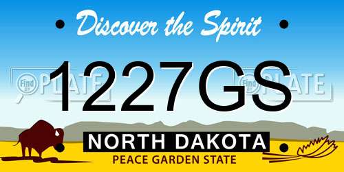 1227GS North Dakota License Plate