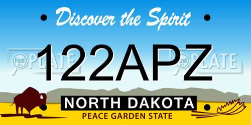 122APZ North Dakota License Plate