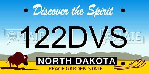 122DVS North Dakota License Plate