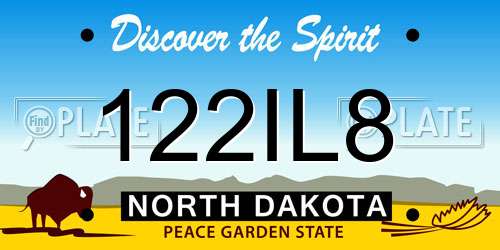 122IL8 North Dakota License Plate