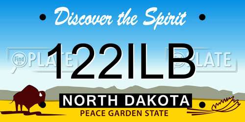 122ILB North Dakota License Plate