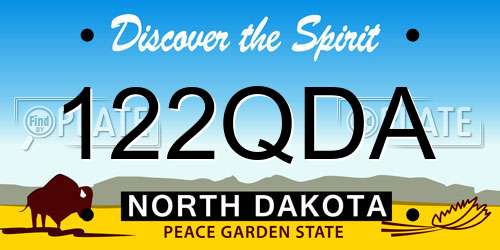 122QDA North Dakota License Plate