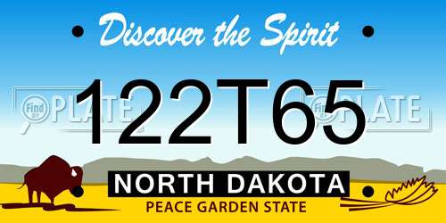 122T65 North Dakota License Plate