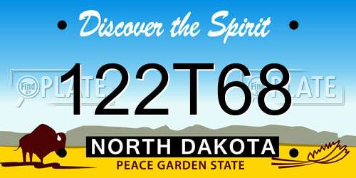 122T68 North Dakota License Plate