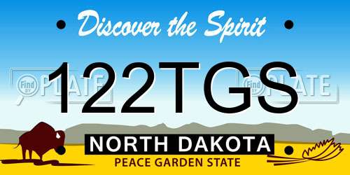 122TGS North Dakota License Plate