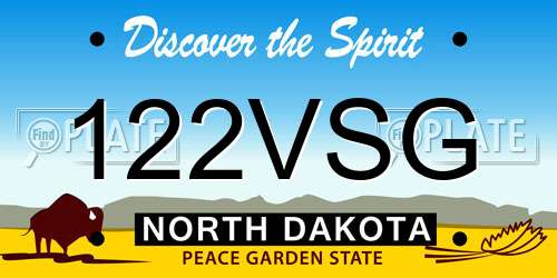 122VSG North Dakota License Plate