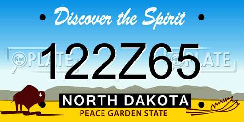 122Z65 North Dakota License Plate