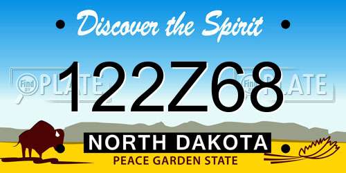 122Z68 North Dakota License Plate