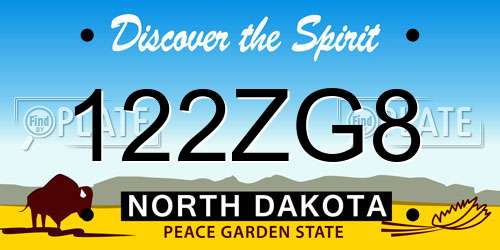 122ZG8 North Dakota License Plate