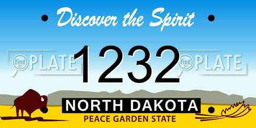 1232 North Dakota License Plate