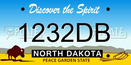 1232DB North Dakota License Plate