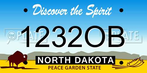 1232OB North Dakota License Plate