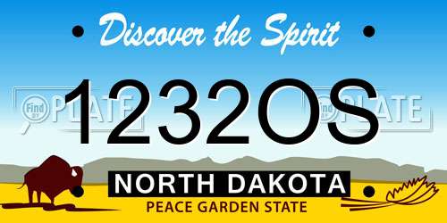 1232OS North Dakota License Plate