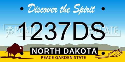 1237DS North Dakota License Plate