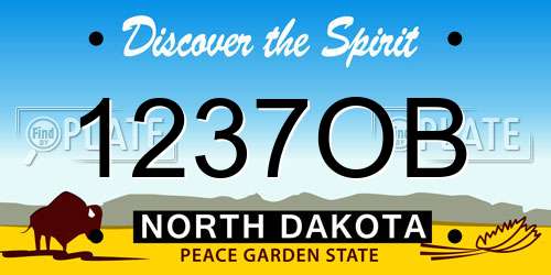 1237OB North Dakota License Plate