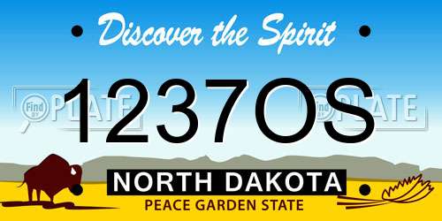 1237OS North Dakota License Plate