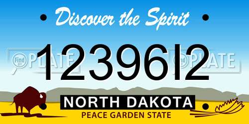 12396I2 North Dakota License Plate