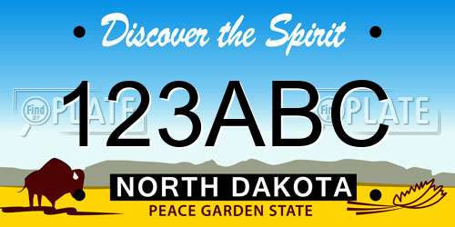 123ABC North Dakota License Plate