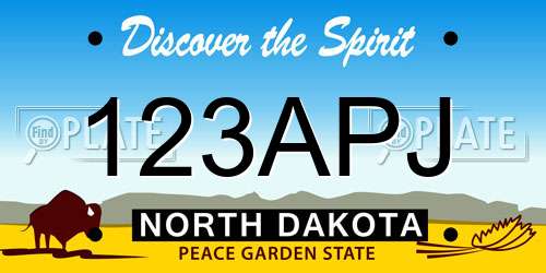123APJ North Dakota License Plate
