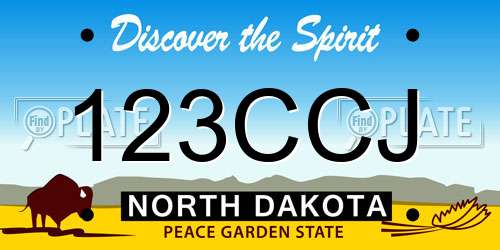 123CCJ North Dakota License Plate