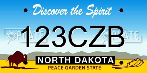 123CZB North Dakota License Plate