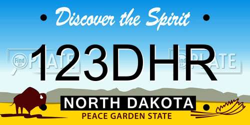 123DHR North Dakota License Plate