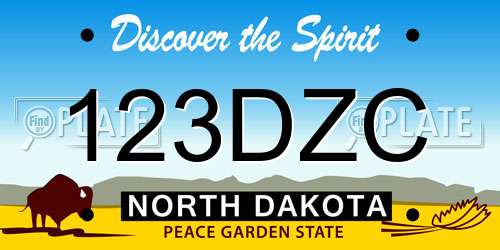 123DZC North Dakota License Plate