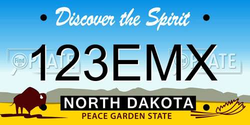 123EMX North Dakota License Plate