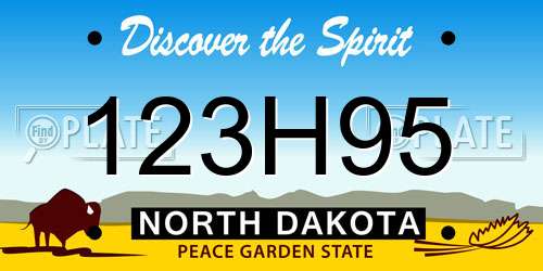 123H95 North Dakota License Plate