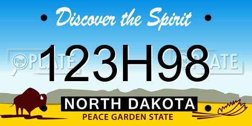 123H98 North Dakota License Plate