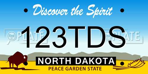 123TDS North Dakota License Plate