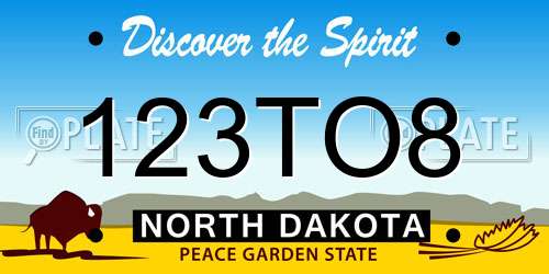 123TO8 North Dakota License Plate
