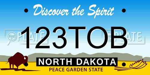 123TOB North Dakota License Plate