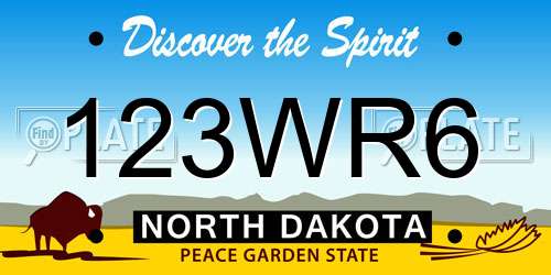 123WR6 North Dakota License Plate