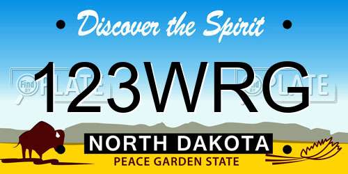 123WRG North Dakota License Plate