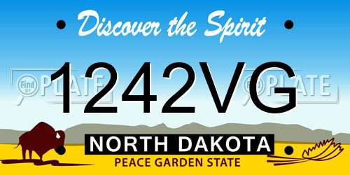 1242VG North Dakota License Plate