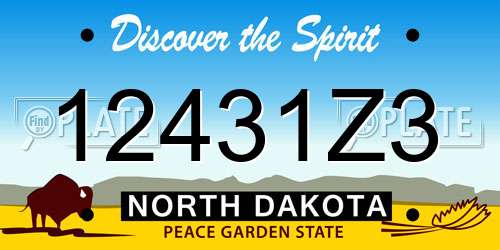 12431Z3 North Dakota License Plate