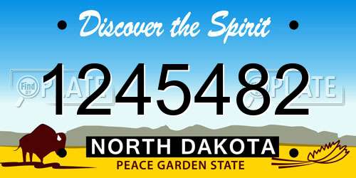 1245482 North Dakota License Plate