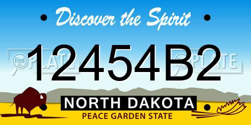 12454B2 North Dakota License Plate