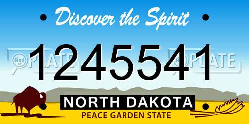 1245541 North Dakota License Plate