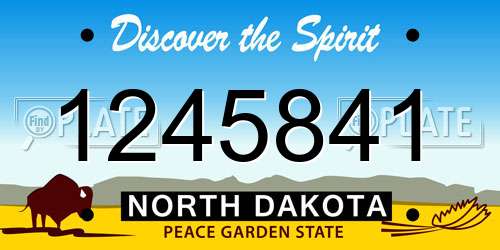 1245841 North Dakota License Plate