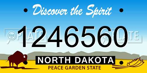 1246560 North Dakota License Plate