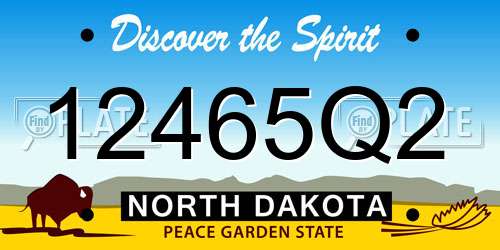 12465Q2 North Dakota License Plate