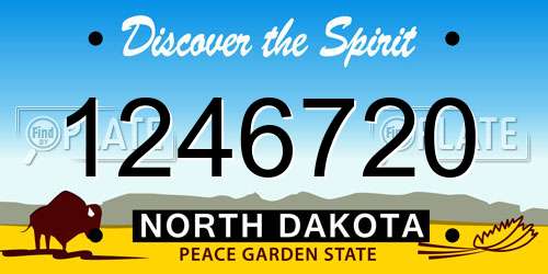 1246720 North Dakota License Plate